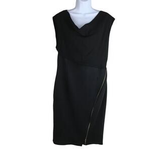 Metaphor Black Sleeveless Midi-Dress with Two Zippers Size L